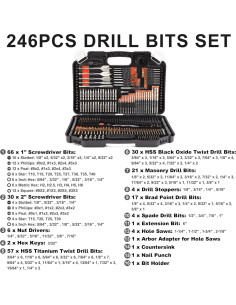 Juego de Brocas COMOWARE 246 Piezas para Taladro Inalámbrico 2