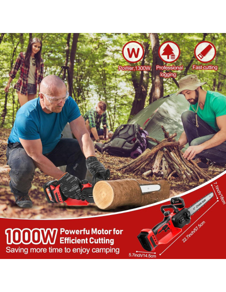 Mini Motosierra Eléctrica Birstlye 12" Inalámbrica 1000W