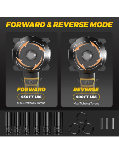 Llave de Impacto Inalámbrica Labfintom 20V 1/2" 1200N.m LED