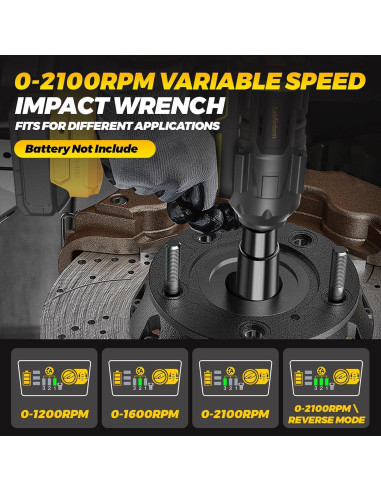 Llave de Impacto Inalámbrica Labfintom 20V 1/2" 1200N.m LED