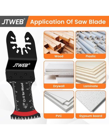 Hojas de Sierra Oscilante JTWEB 10PCS para Madera y Plástico