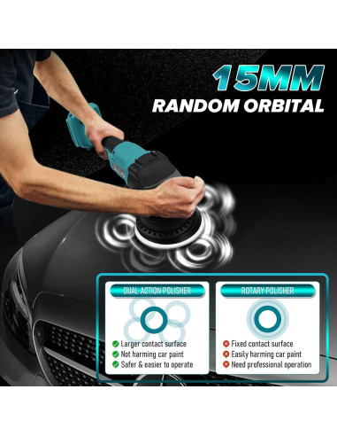 Pulidora a Batería Sin Cable Makita 18V 5" 3 Velocidades