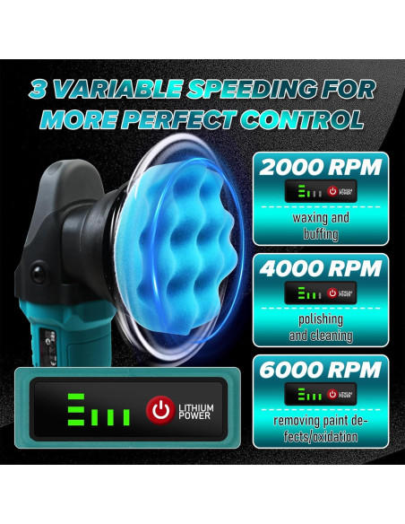 Pulidora a Batería Sin Cable Makita 18V 5" 3 Velocidades