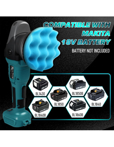 Pulidora a Batería Sin Cable Makita 18V 5" 3 Velocidades