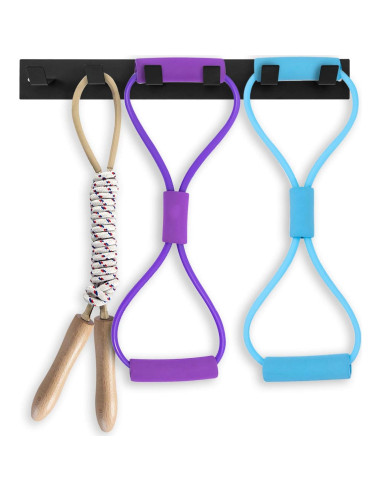 Estante de Gimnasio MyGift de Metal Negro con 6 Ganchos