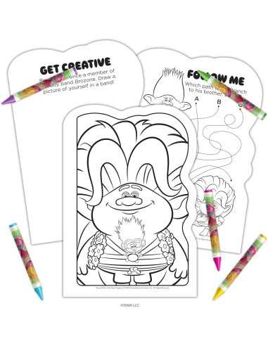 Libro de Actividades Dreamworks Trolls con 5 Crayones Jumbo