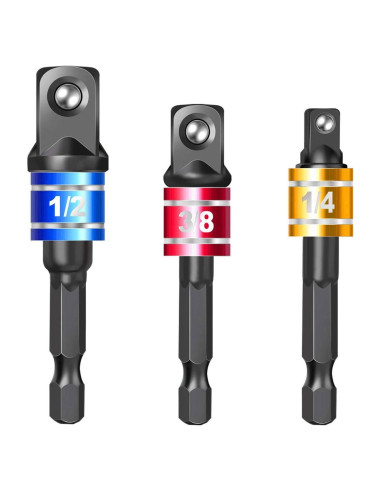 Juego de Adaptadores de Enchufe Fruholt 3 Piezas Punta Hexagonal