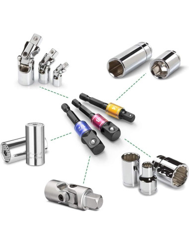 Juego de Adaptadores de Enchufe Fruholt 3 Piezas Punta Hexagonal