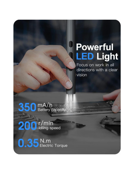 Destornillador Eléctrico Kingsdun 36 en 1 Recargable con LED