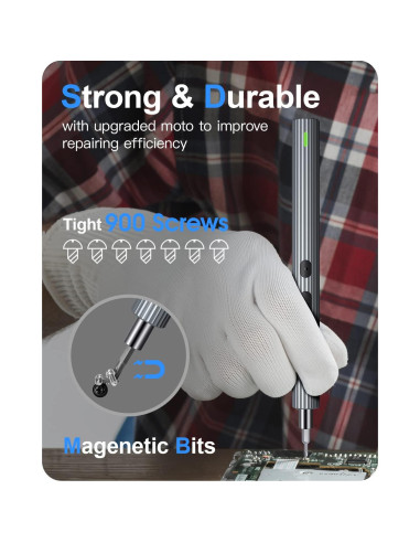 Destornillador Eléctrico Kingsdun 36 en 1 Recargable con LED