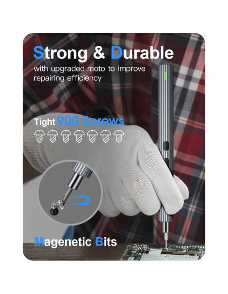 Destornillador Eléctrico Kingsdun 36 en 1 Recargable con LED