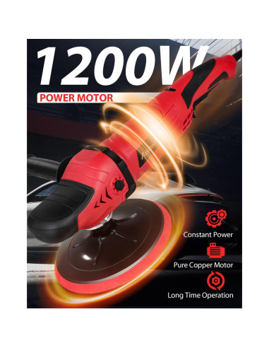 Pulidor de Coche AVID POWER 1200W 6 Velocidades 2.36kg