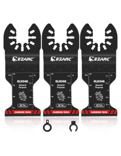 Cuchillas Oscilantes de Carburo EZARC 3 Piezas para Metal y Madera