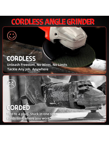 Amoladora Angular Inalámbrica DOGTOOTH 21V 4-1/2" Kit Completo