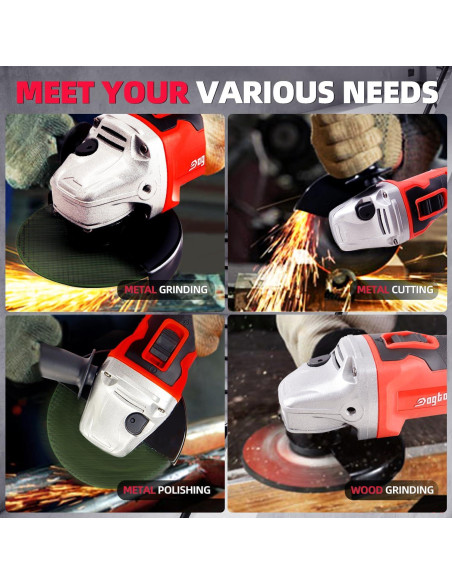 Amoladora Angular Inalámbrica DOGTOOTH 21V 4-1/2" Kit Completo