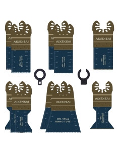 Juego de 12 Cuchillas Oscilantes AIKENSAI para Madera y Metal