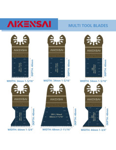 Juego de 12 Cuchillas Oscilantes AIKENSAI para Madera y Metal 2