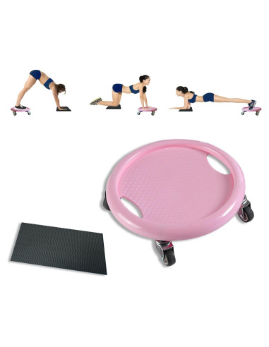 Rueda de Abdominales ZUFUMI con Almohadilla Rosa - Entrenador Núcleo