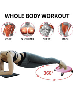 Rueda de Abdominales ZUFUMI con Almohadilla Rosa - Entrenador Núcleo 2