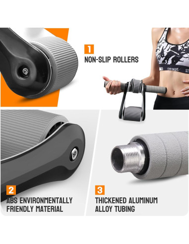 Rueda de Abdominales TEWONKAL Plegable y Portátil 1.27kg