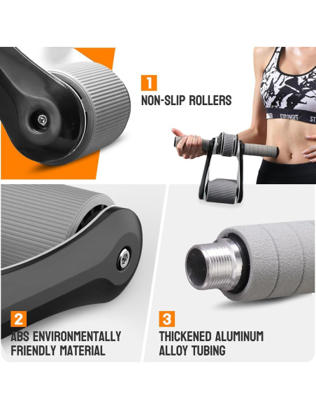 Rueda de Abdominales TEWONKAL Plegable y Portátil 1.27kg