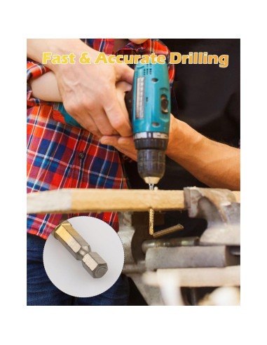 Juego de 6 brocas de acero AOKLIT 3-8mm con recubrimiento de titanio