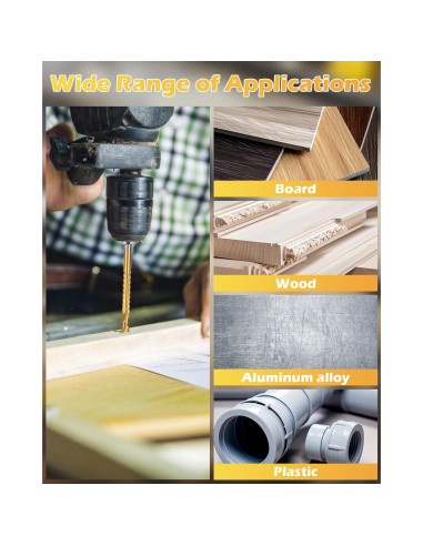 Juego de 6 brocas de acero AOKLIT 3-8mm con recubrimiento de titanio