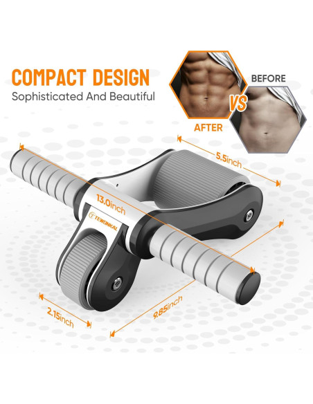 Rueda de Abdominales TEWONKAL Plegable y Portátil 1.27kg