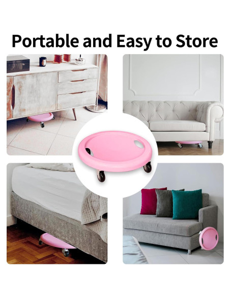 Rueda de Abdominales ZUFUMI con Almohadilla Rosa - Entrenador Núcleo