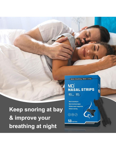 Tiras Nasales MQ para Ronquidos - Fuerza Extra, 100 Unidades