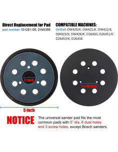 Almohadilla de Lijado 5" Tockrop 8-Hoyos para Lijadora Orbital 2