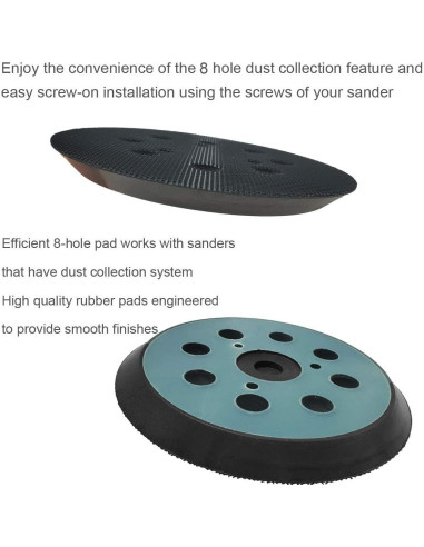 Almohadilla de Lijado 5" Tockrop 8-Hoyos para Lijadora Orbital