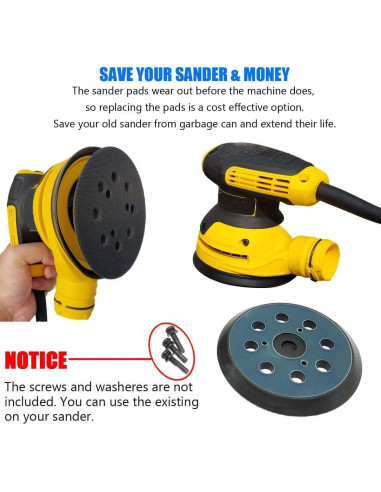 Almohadilla de Lijado 5" Tockrop 8-Hoyos para Lijadora Orbital