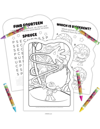 Libro de Actividades Dreamworks Trolls con 5 Crayones Jumbo