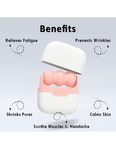 Rodillo de Hielo Facial Leeshine 2 en 1 Rosa - Cuidado de Piel
