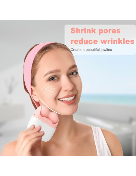 Rodillo de Hielo Facial Leeshine 2 en 1 Rosa - Cuidado de Piel