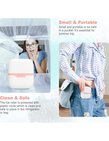 Rodillo de Hielo Facial Leeshine 2 en 1 Rosa - Cuidado de Piel