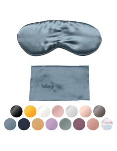 Máscara de Sueño de Seda Blissy - 100% Seda Morera Pura Azul