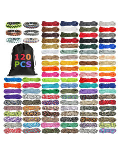 Kit de Cuerda Paracord 550 Riakrum 120 Pcs 3.05 Metros Colores Brillantes