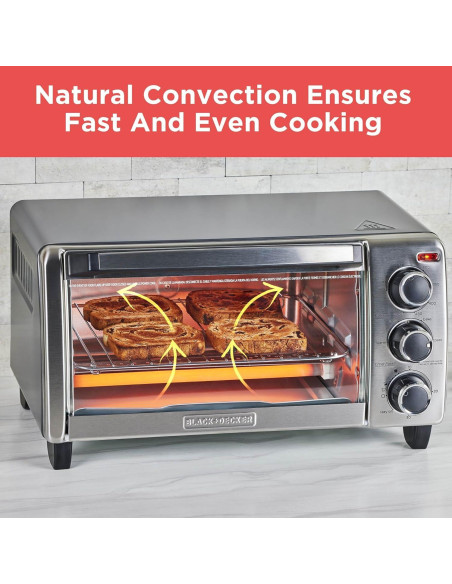 Horno Tostador BLACK+DECKER TO1756SB 4 Rebanadas Acero Inoxidable
