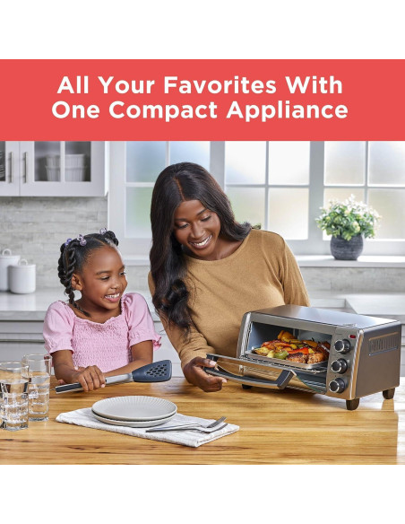 Horno Tostador BLACK+DECKER TO1756SB 4 Rebanadas Acero Inoxidable