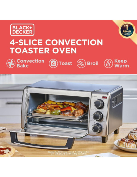 Horno Tostador BLACK+DECKER TO1756SB 4 Rebanadas Acero Inoxidable
