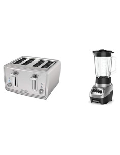 BLACK+DECKER Tostadora 4 Rebanadas y Licuadora 6 Tazas Acero Inox