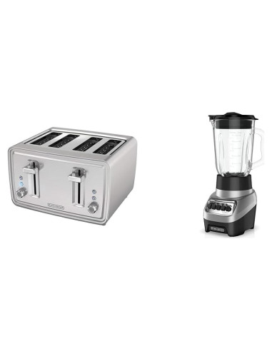 BLACK+DECKER Tostadora 4 Rebanadas y Licuadora 6 Tazas Acero Inox