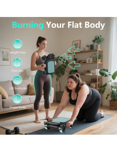 Rodillo Abdominal de Rebote Automático ROSAYHII - 4 Ruedas