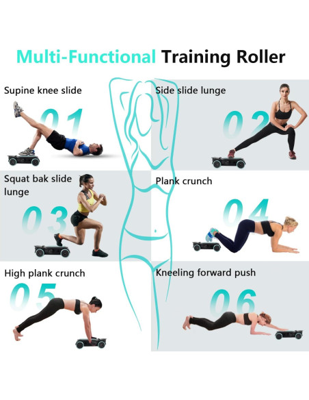 Rodillo Abdominal de Rebote Automático ROSAYHII - 4 Ruedas