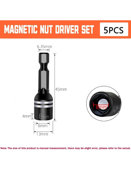 Juego de 5 Piezas de Destornillador de Tuerca XFH 8mm