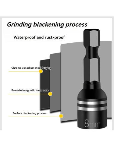 Juego de 5 Piezas de Destornillador de Tuerca XFH 8mm