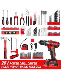 Juego de herramientas DEKOPRO 20V taladro eléctrico portátil 2