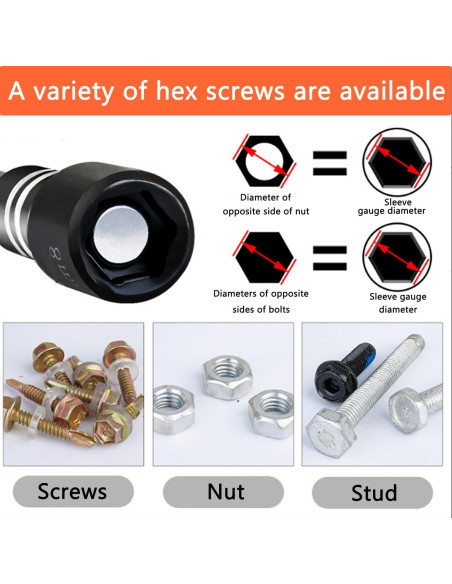 Juego de 5 Piezas de Destornillador de Tuerca XFH 8mm